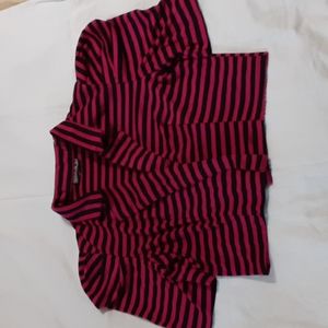 CL361 George A Ltd cardigan stripped puff sleeves